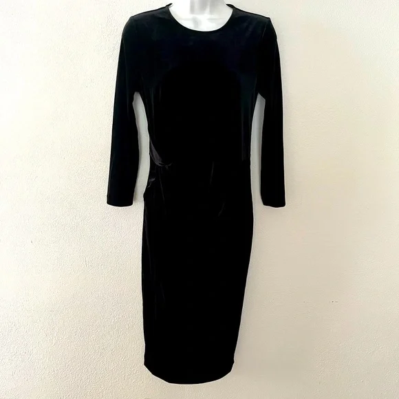 banana republic black velvet dress Banana Republic Black Blaire Velvet One-Shoulder Dress